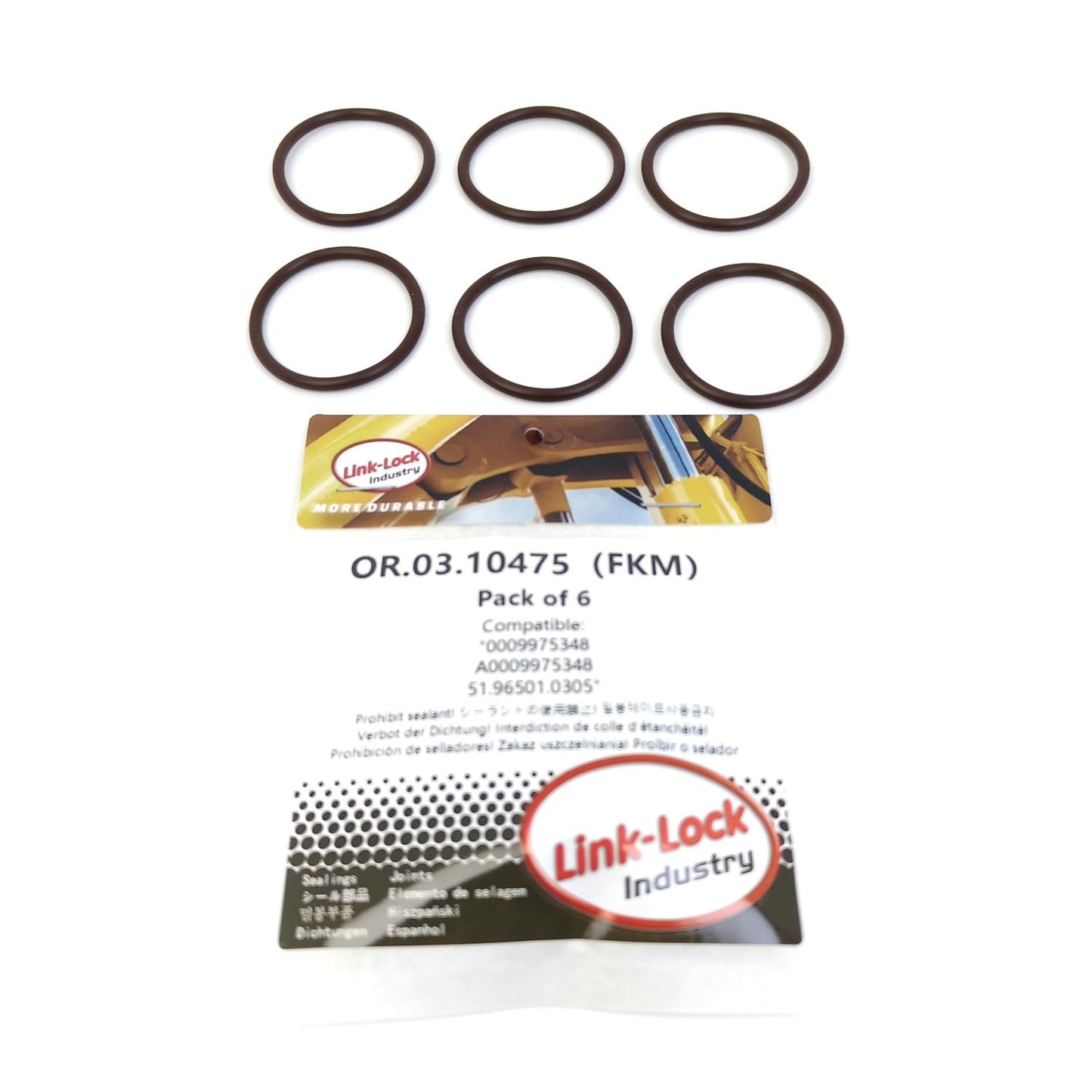 LINK-LOCK 6PCS OR.03.10475 FKM Viton Sealing O-ring Kit of Crankcase vent 0009975348 A0009975348 51.96501.0305 For MAN For MERCEDES-BENZ