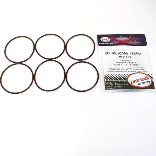 LINK-LOCK 6PCS OR.03.10083 FKM バイトン製シーリングOリングキット オイルフィルターカバー用 0269978145 4720180080 A0269978145 A4720180080 メルセデスベンツ OM471 OM472 OM473 MTU 6R1300 6R1500用