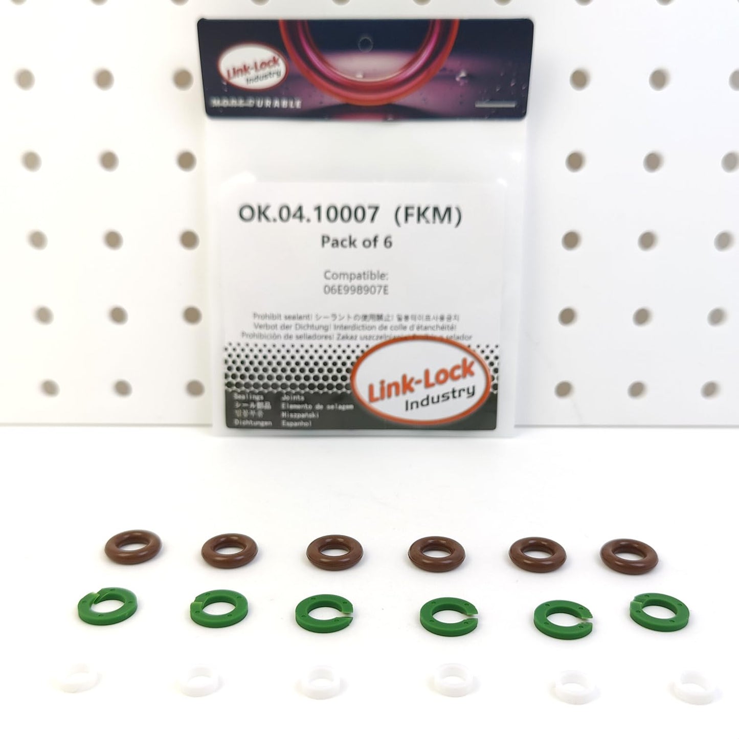LINK-LOCK 6Set OK.04.10007 fuel injector repair kit 06E998907E with FKM Viton O-RING For VW For AUDI V6 3.0T 4.0T CHMB CMDA CLXB