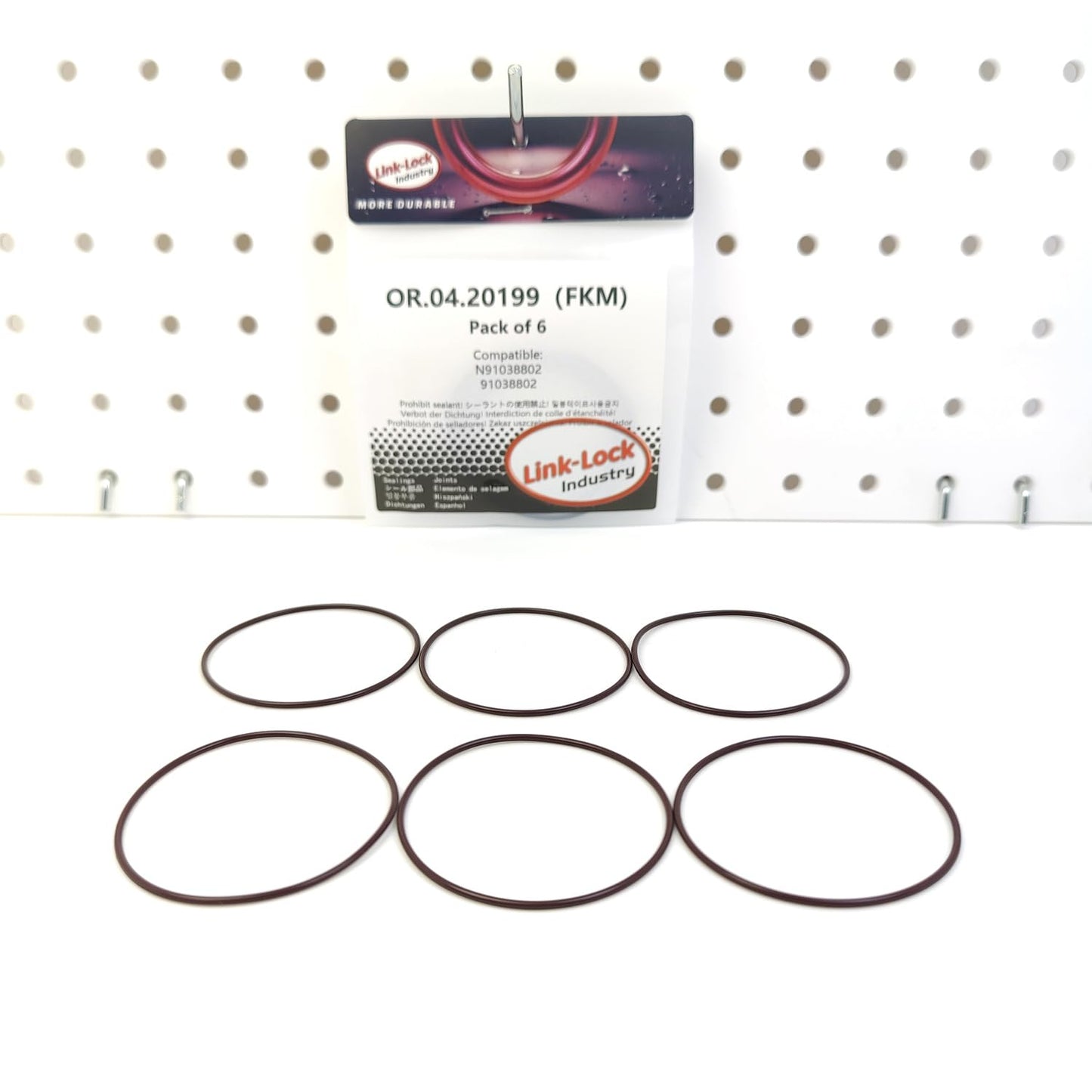 LINK-LOCK 6PCS OR.04.20199 FKM Viton Sealing O-Ring Kit of Engine Auxiliary Shaft N91038802 91038802 for AUDI