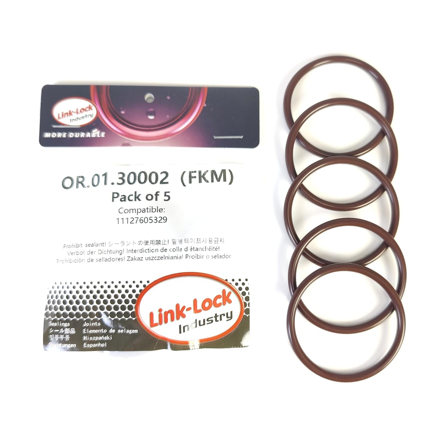 LINK-LOCK 5PCS FKM Viton OR.01.30002 Engine intake pipe O-RING 11127605329 for BMW N20