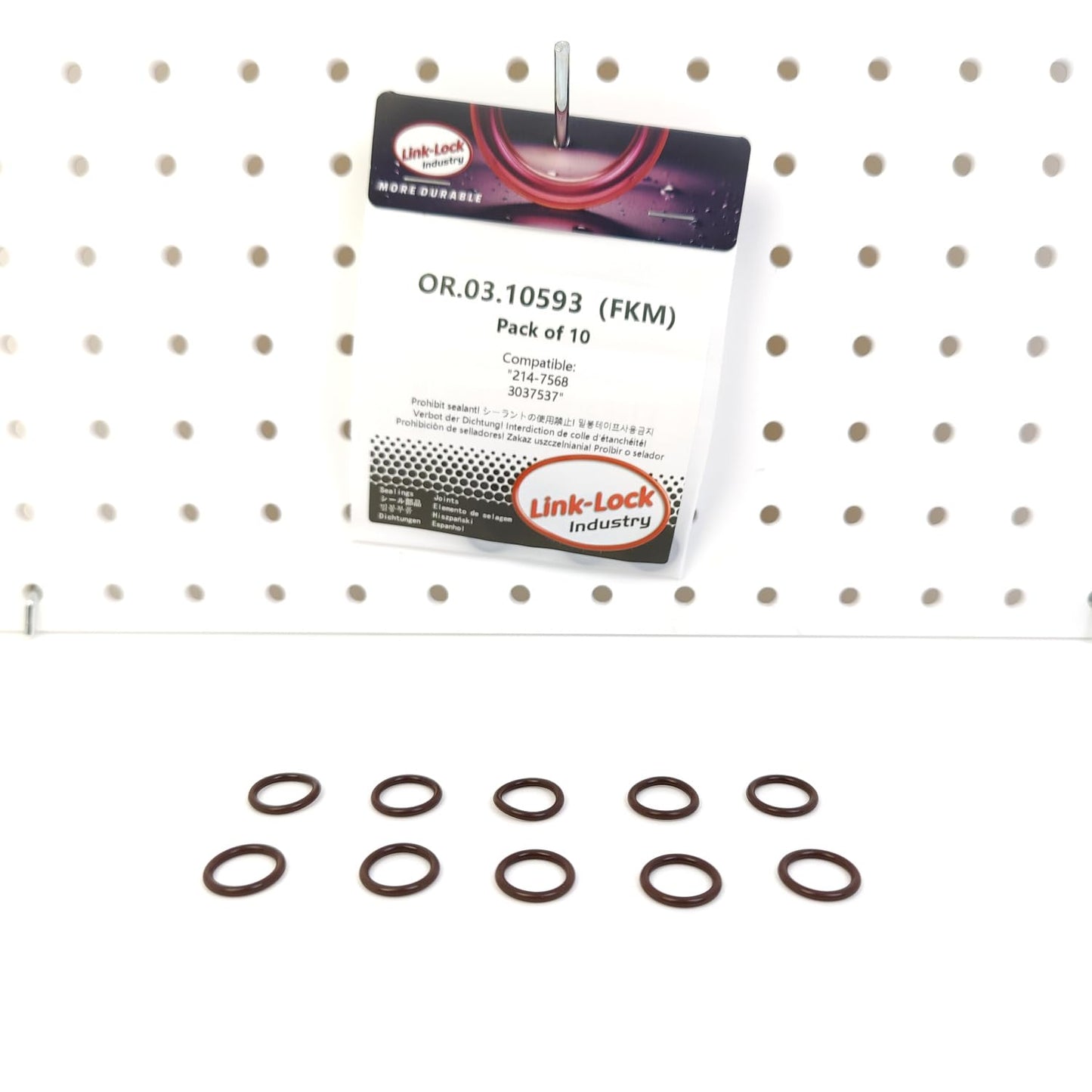 LINK-LOCK 10個入り OR.03.10593 FKMバイトン 12×2 シーリング ユニバーサルOリングキット 214-7568 3037537 CATERPILLAR用 CUMMINS用
