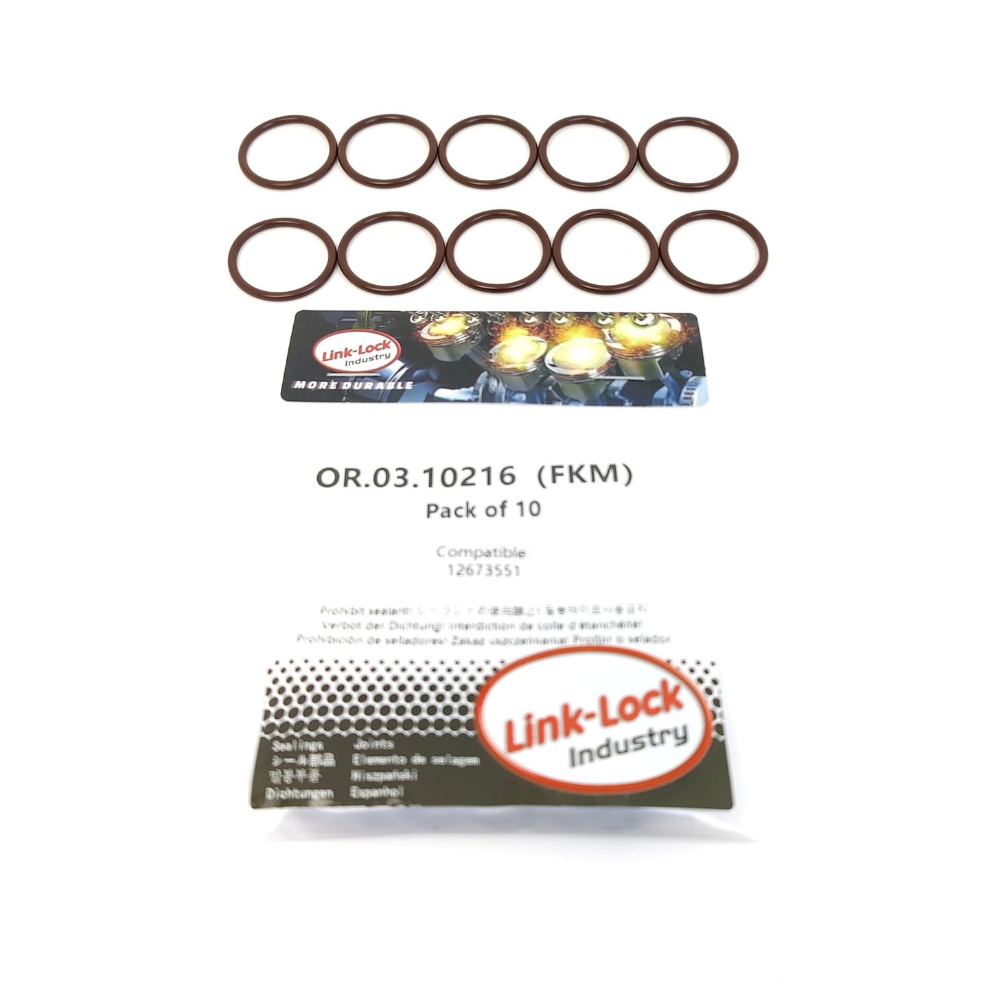 LINK-LOCK 10PCS OR.03.10216 FKM Viton Sealing O-Ring Kit of Oil pump 12673551 For CHEVROLET-LT6 LT7