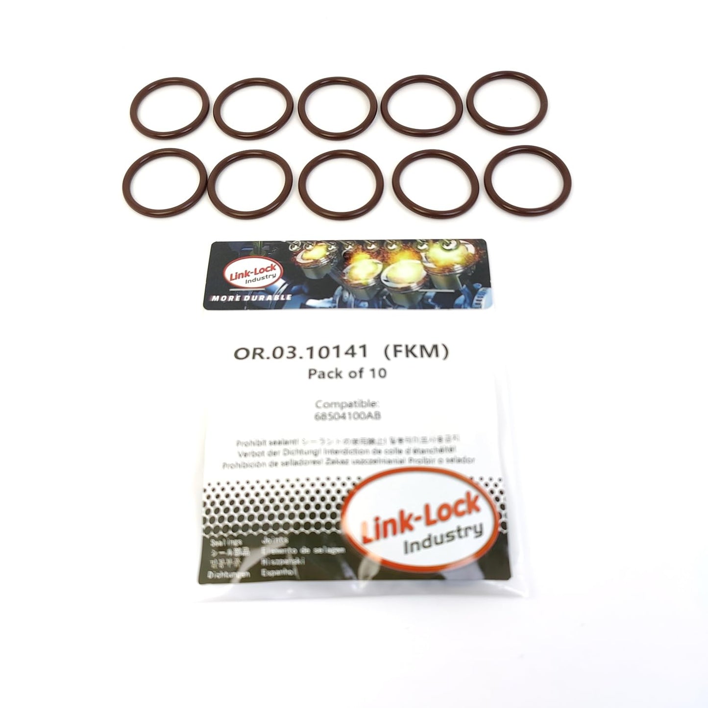 LINK-LOCK 10PCS OR.03.10141 FKM Viton Sealing O-Ring Kit Of Cooling water pipe 68504100AB For JEEP-EFC EFH For RAM-EFC EFH