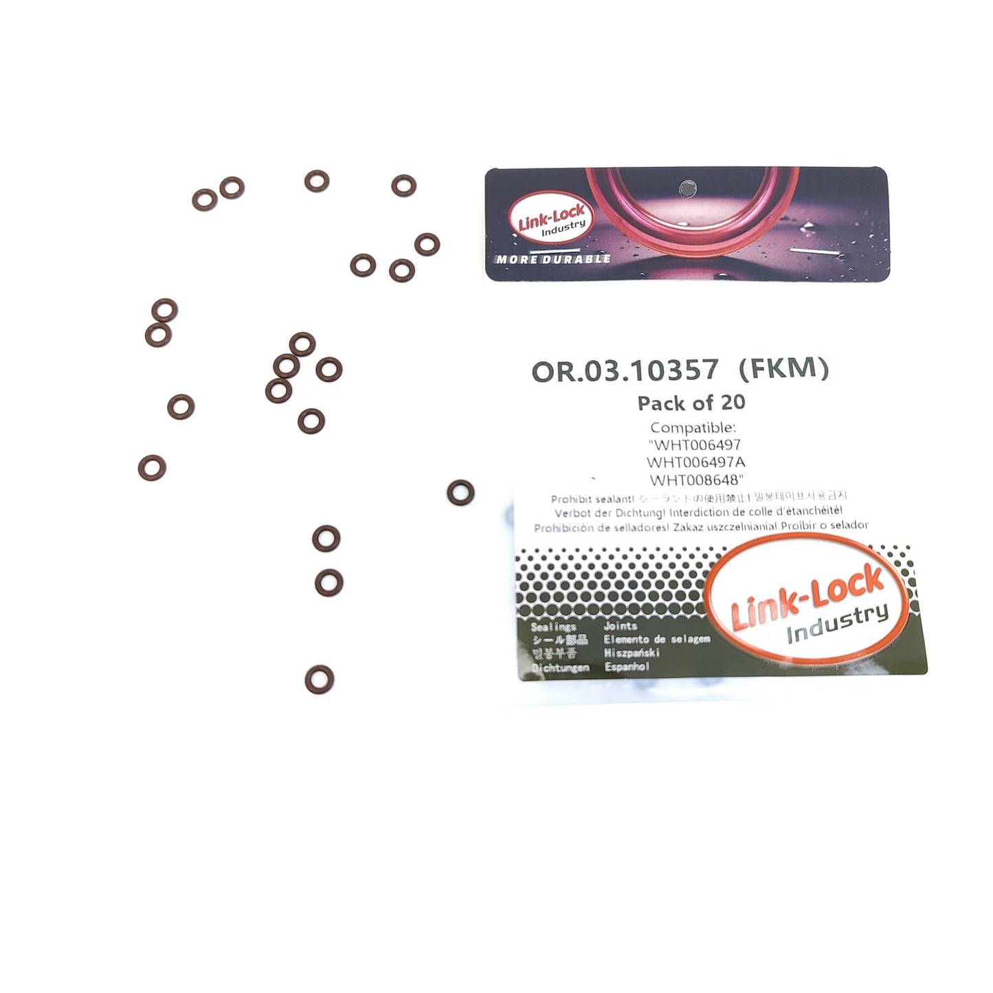 LINK-LOCK 20PCS OR.03.10357 FKMバイトン フューエルパイプ用シーリングOリングキット WHT006497 WHT006497A WHT008648 AUDI-CZJA DDCA DEJA DEZD SEAT-DFHA VW-CKFC CRBC CRGB用