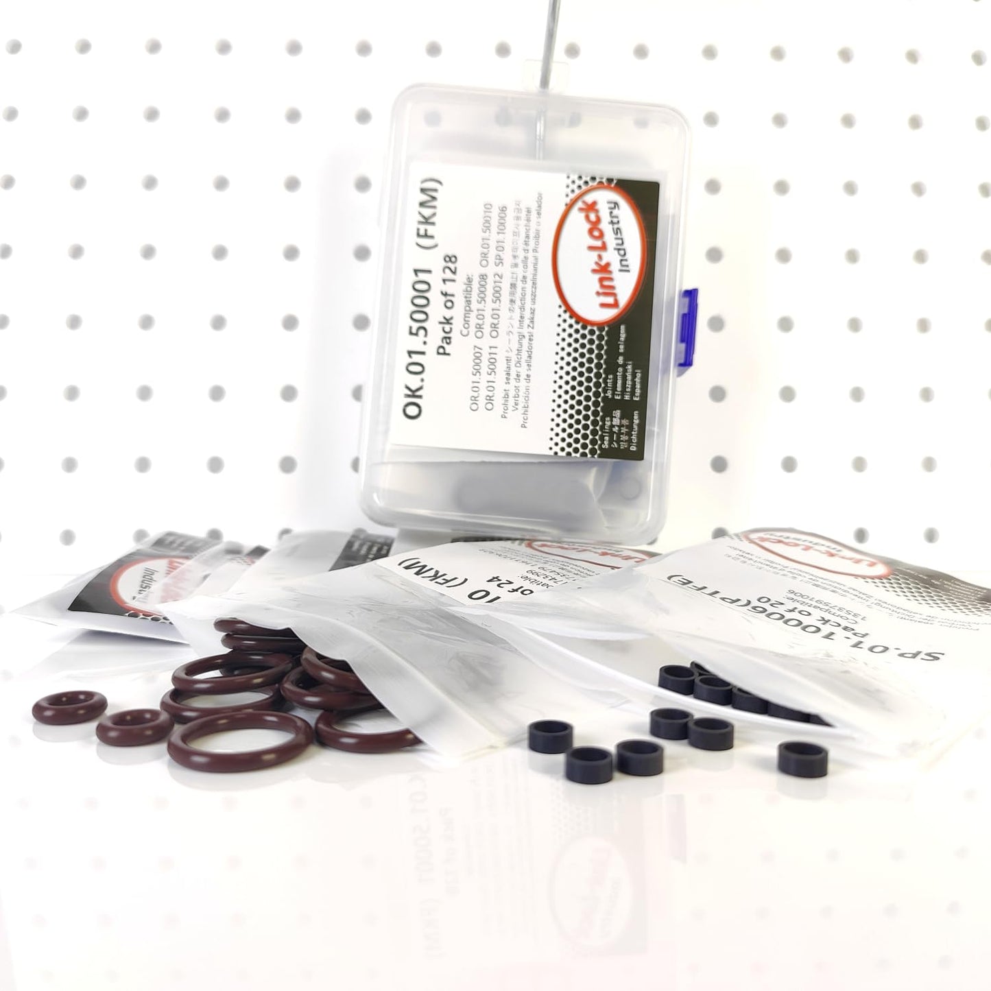 LINK-LOCK 128PCS FKM Viton OK.01.50001 Injection valve O-RING kit 13641437487 13640148175  13647509752 13647531313 13537794553 for BMW N45 N46 N52 M52 M54 N62 W11 N12 N16