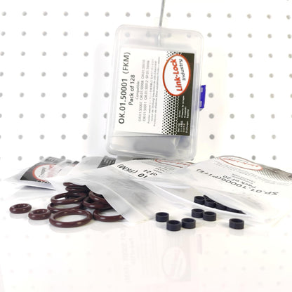 LINK-LOCK 128PCS FKM Viton OK.01.50001 Injection valve O-RING kit 13641437487 13640148175  13647509752 13647531313 13537794553 for BMW N45 N46 N52 M52 M54 N62 W11 N12 N16