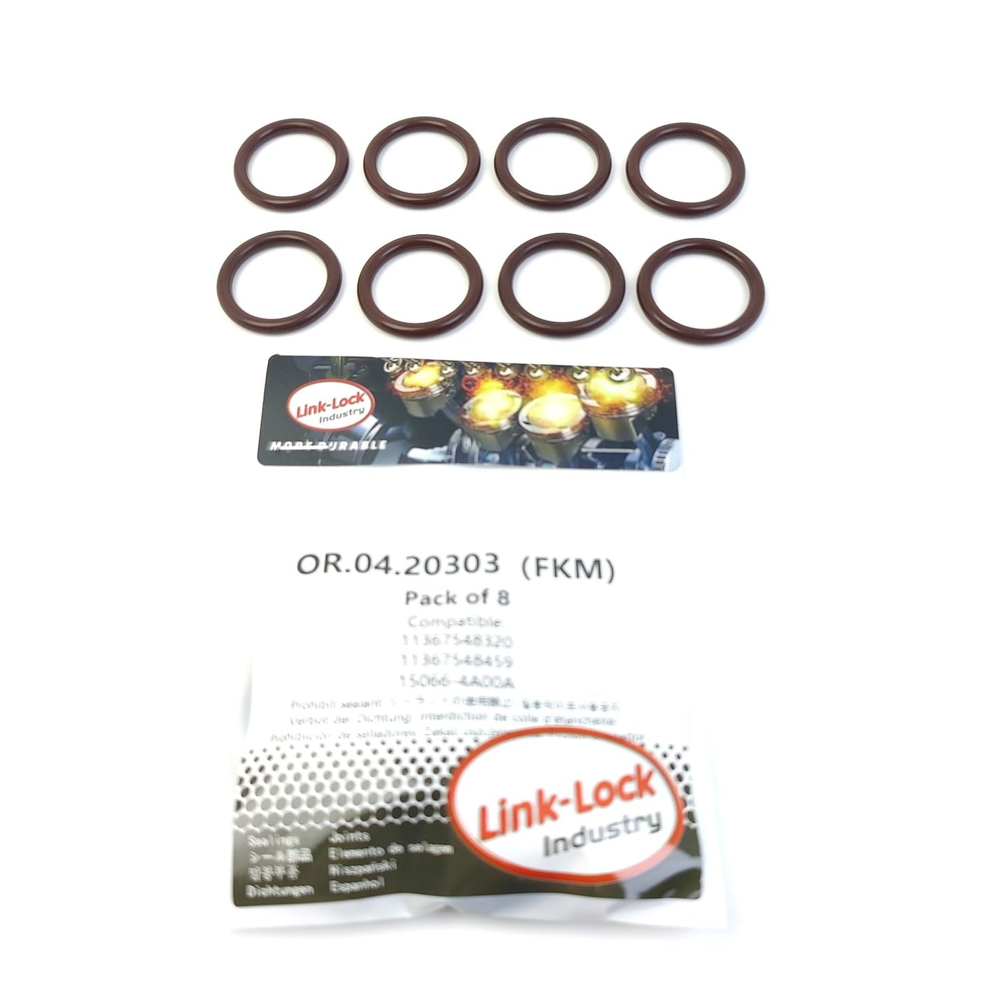 LINK-LOCK 8PCS OR.04.20303 FKM Viton シールOリング カムシャフトアジャスターキット 11367548320 11367548459 15066-4A00A BMW用 NISSAN用