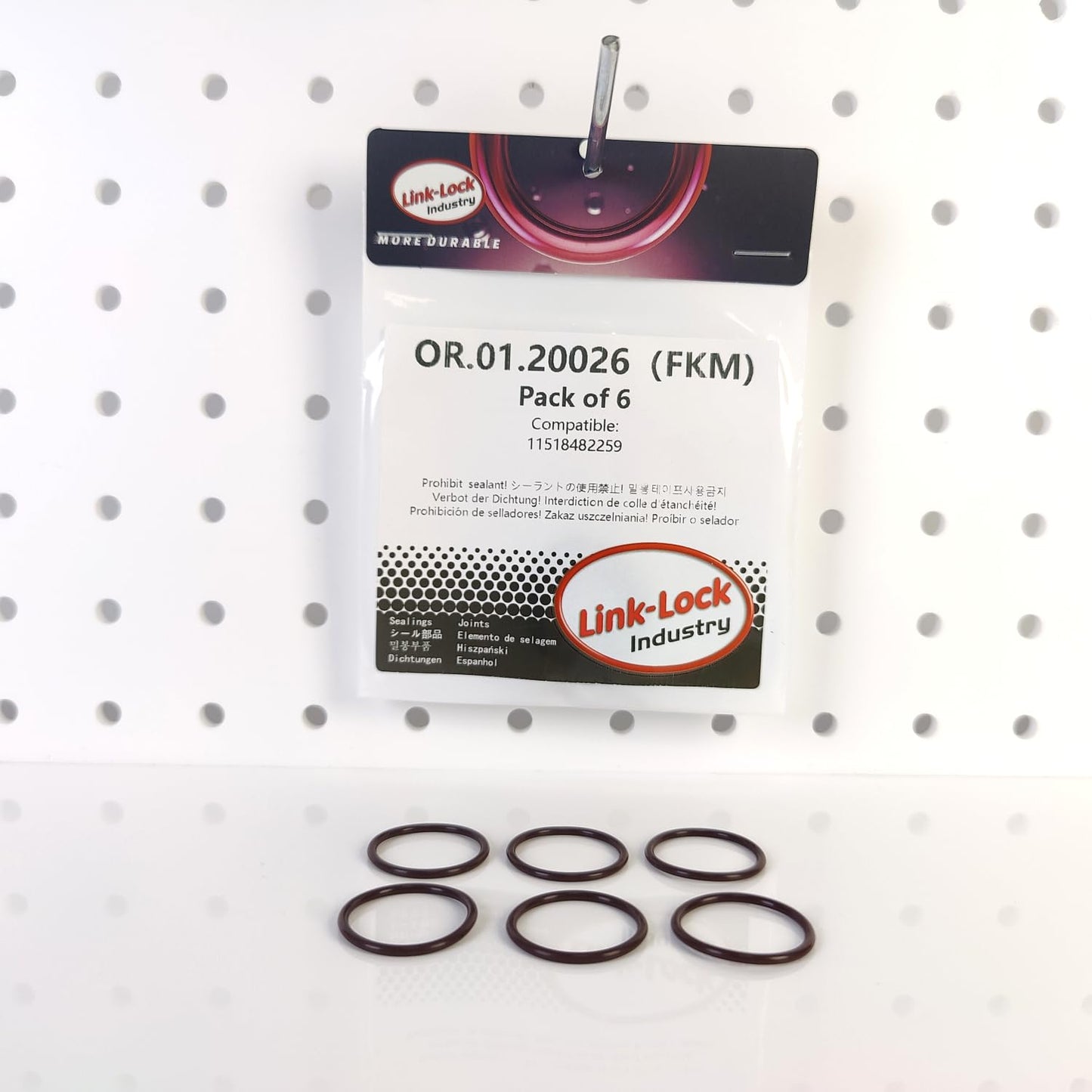 LINK-LOCK 6PCS FKM Viton OR.01.20026 Engine coolant pipe / Water hose O-Ring 11518482259 for BMW B46 B48 B58