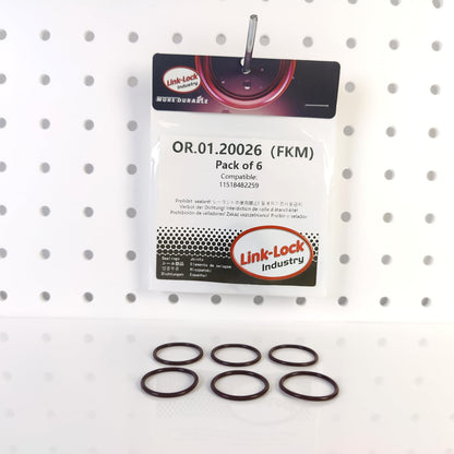 LINK-LOCK 6PCS FKM Viton OR.01.20026 Engine coolant pipe / Water hose O-Ring 11518482259 for BMW B46 B48 B58