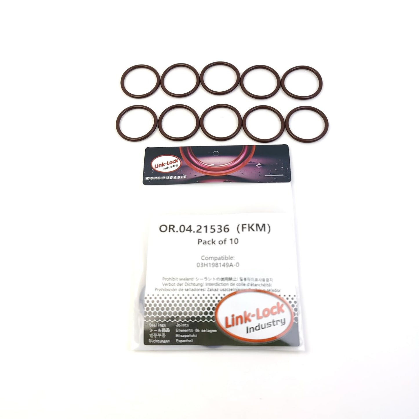 LINK-LOCK 10PCS OR.04.21536 FKM Viton Sealing O-Ring Kit of Spray valve 03H198149A-0 for VW For AUDI V6 3.6L 3.2L BWS BHK