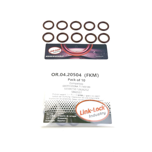 LINK-LOCK 10PCS OR.04.20504 FKM Viton ターボチャージャーオイルライン用Oリングキット 68095322AA 71749189 55566150 12626252 5860557 ALFA ROMEO JEEP FIAT用