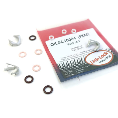 LINK-LOCK 3Set OK.04.10004 fuel injector repair kit 03H198149 with FKM Viton O-RING For VW For AUDI V6 3.6L 3.2L BWS BHK 2/4/6 cylinder