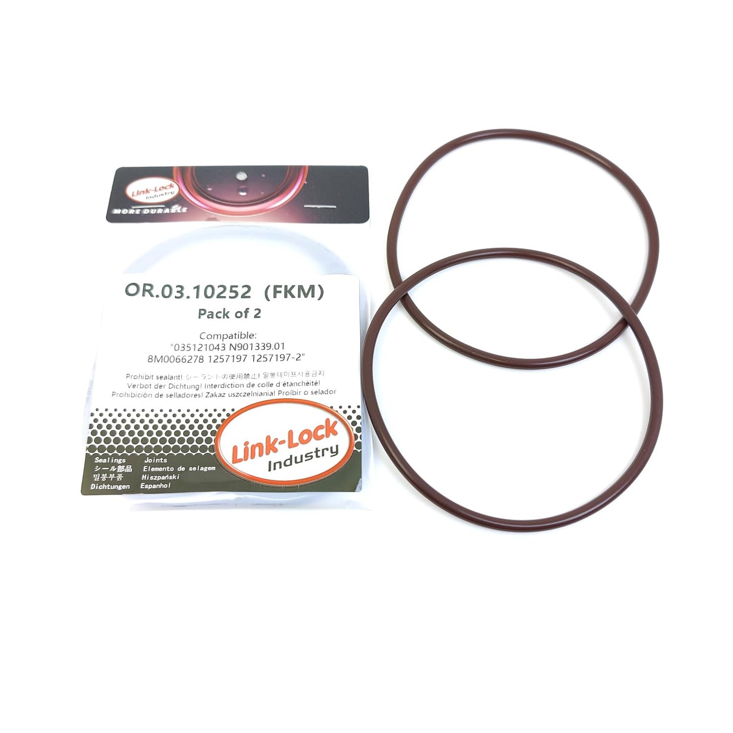 LINK-LOCK 2PCS OR.03.10252 FKM Viton Sealing O-Ring Kit of Water pump 035121043 N901339.01 8M0066278 1257197 1257197-2 For AUDI-1B 7A ABP For VOLVO-D5252T For VW-1G ACL AEL