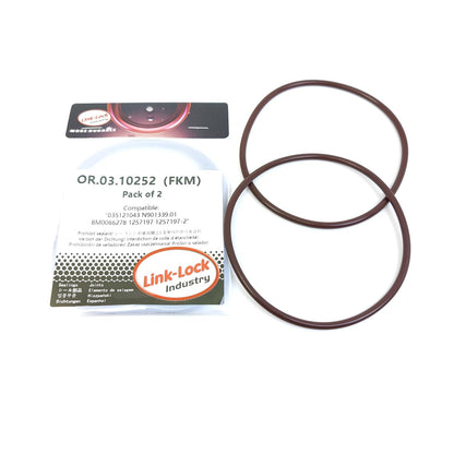 LINK-LOCK 2PCS OR.03.10252 FKM Viton Sealing O-Ring Kit of Water pump 035121043 N901339.01 8M0066278 1257197 1257197-2 For AUDI-1B 7A ABP For VOLVO-D5252T For VW-1G ACL AEL