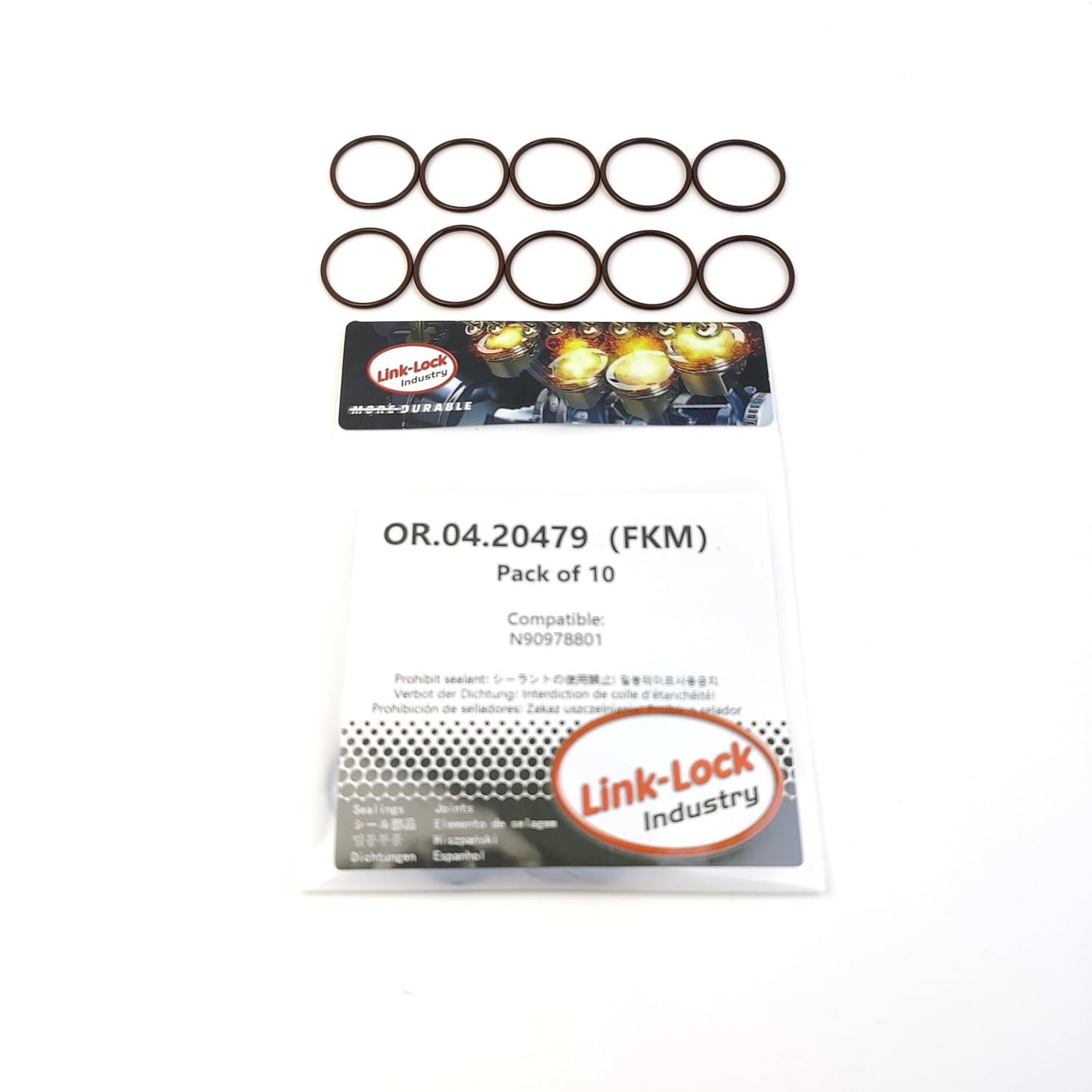 LINK-LOCK 10PCS OR.04.20479 FKM Viton Sealing O-Ring Kit of Camshaft N90978801 for VW