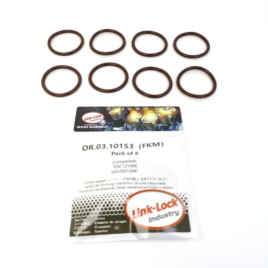LINK-LOCK 8PCS OR.03.10153 FKM Viton Sealing O-Ring Kit of Coolant pipeline 03C121666 WHT001244 For AUDI-CBZA CAVG CTHG BLF BLP For VW-CBZA CBZB CAXA For SKODA- AZQ BME AWY BMD