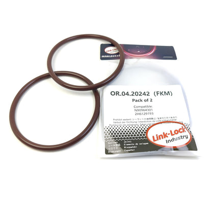 LINK-LOCK 2PCS OR.04.20242 FKM Viton Sealing O-Ring Kit of Air Filter Housing Intake Hose N90964301 2H6129193 for VW