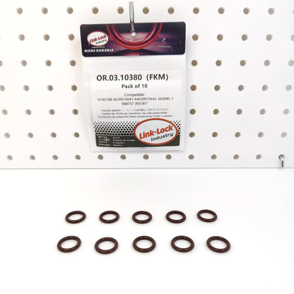 LINK-LOCK 10PCS OR.03.10380 FKM Viton Sealing O-Ring Kit of Turbocharger Oil Drain 0140188 4639970645 A4639970645 343090-7 968757 393187 For SCANIA-DC13 For MERCEDES-BENZ For VOLVO