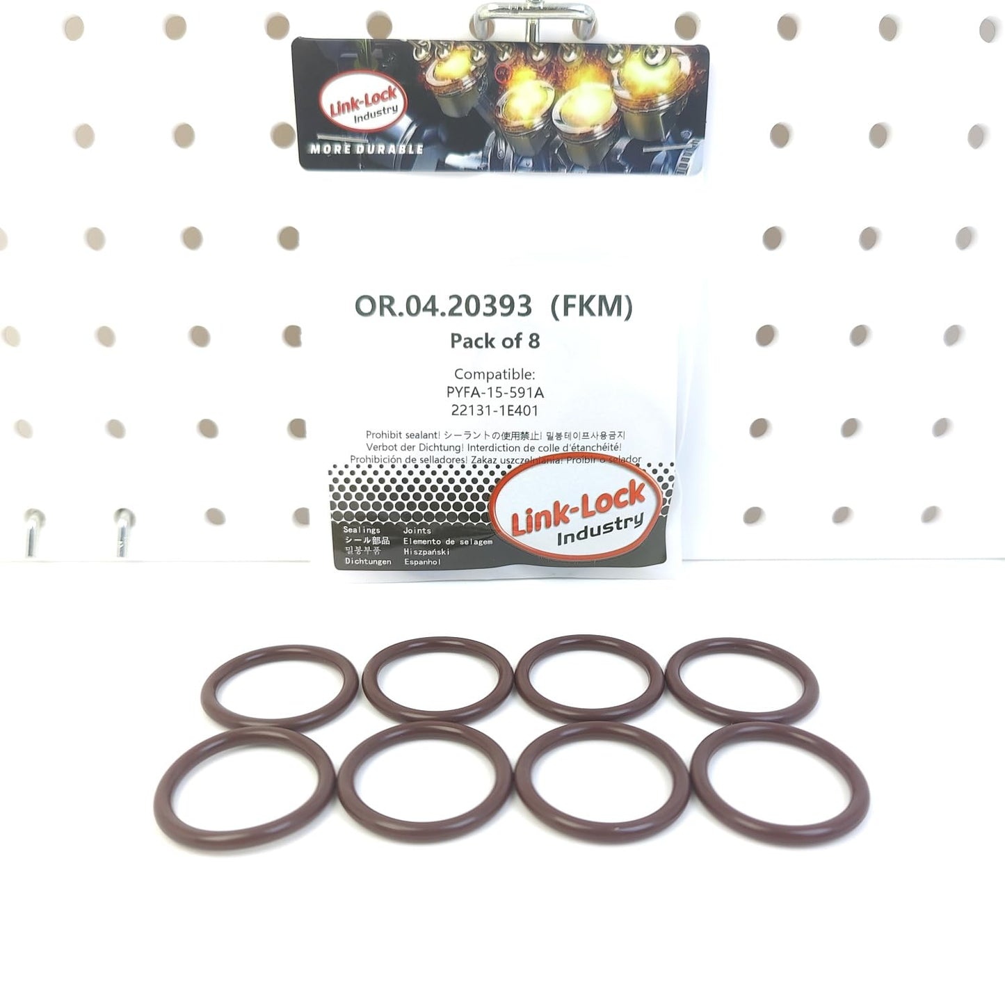 LINK-LOCK 8PCS OR.04.20393 FKM Viton Sealing O-Ring Kit of Coolant Pipe PYFA-15-591A 22131-1E401 for MAZDA for NISSAN