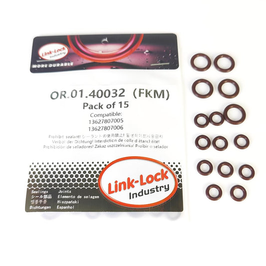 LINK-LOCK 15PCS FKM Viton OR.01.40032 엔진 온도 센서 O-RING 개스킷 13627807005 13627807006 (BMW N47 N57 B37 B47 B57용)