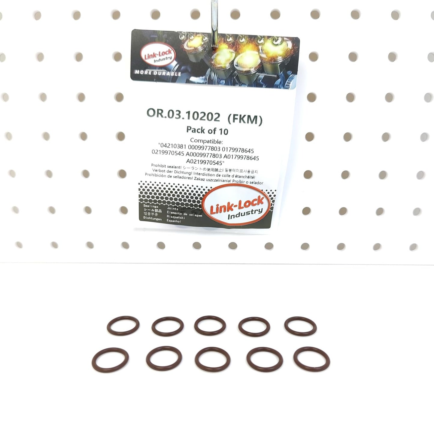 LINK-LOCK 10PCS OR.03.10202 FKM Viton Sealing O-Ring Kit of Common rail fuel injectors A0009977803 A0179978645 A0219970545 04210381 For MERCEDES-BENZ-OM473 OM471 OM470 For DEUTZ
