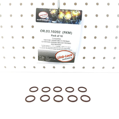 LINK-LOCK 10PCS OR.03.10202 FKM Viton Sealing O-Ring Kit of Common rail fuel injectors A0009977803 A0179978645 A0219970545 04210381 For MERCEDES-BENZ-OM473 OM471 OM470 For DEUTZ