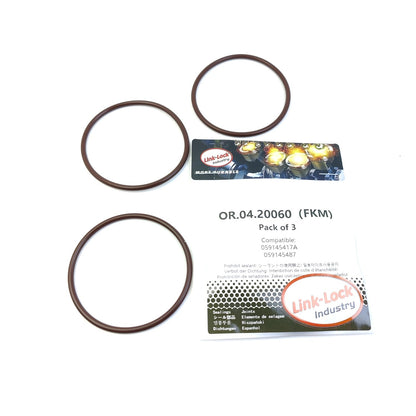 LINK-LOCK 3PCS OR.04.20060 FKM Viton スーパーチャージャー用シーリングOリングキット 059145417A 059145487 AUDI用