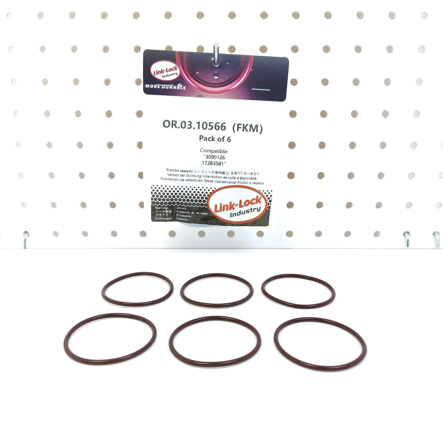 LINK-LOCK 6個 OR.03.10566 FKMバイトン 44.1×2.62 シーリング ユニバーサルOリングキット 3090126 17283581 CUMMINS用 IVECO用
