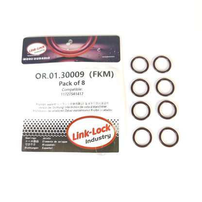 LINK-LOCK 8PCS FKM Viton OR.01.30009 Engine intake pipe O-RING 11727541417 for BMW N62