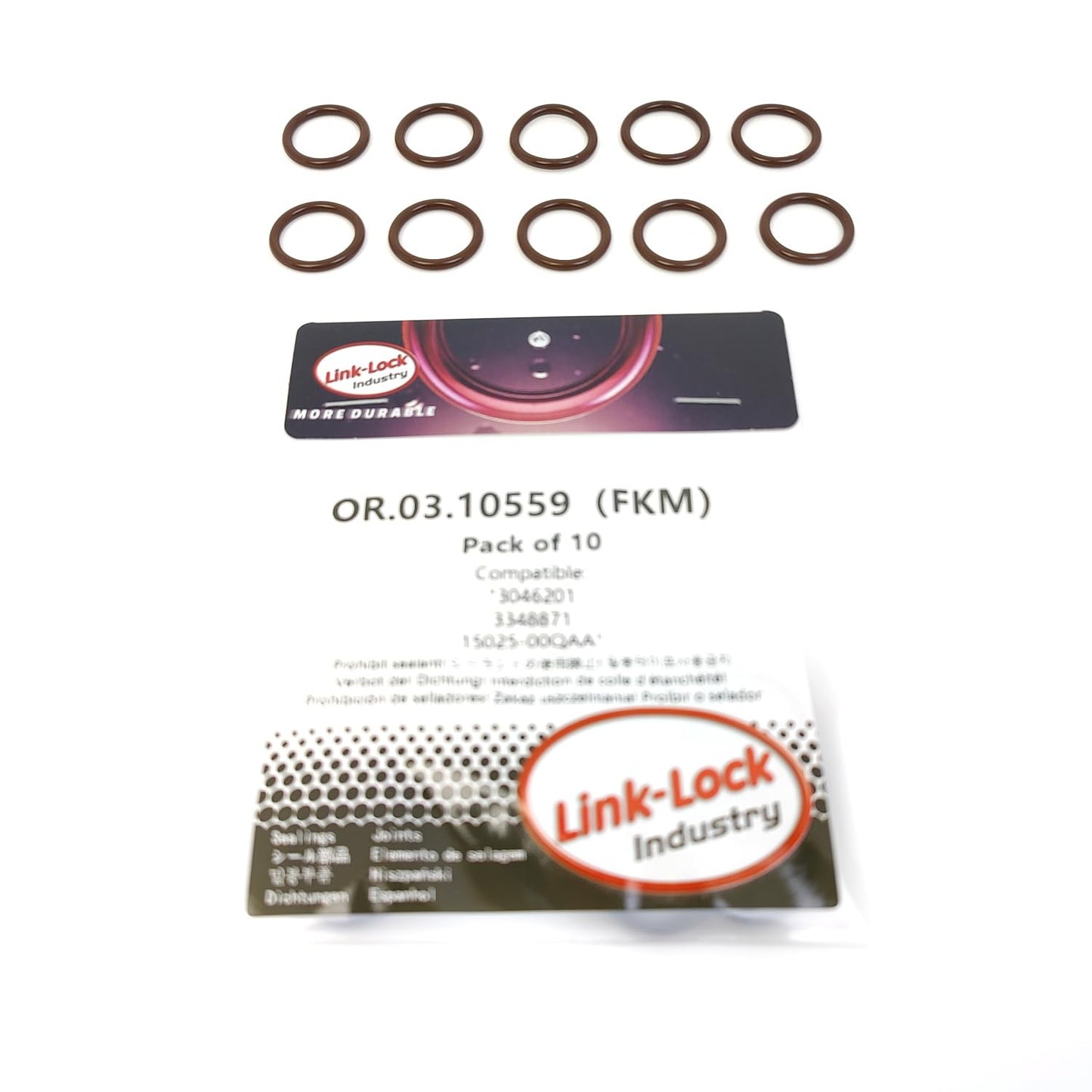 LINK-LOCK 6個組 OR.03.10558 FKM Viton製 シーリングOリングキット エンジンバルブカバーカム穴用 A0179974748 メルセデスベンツ用