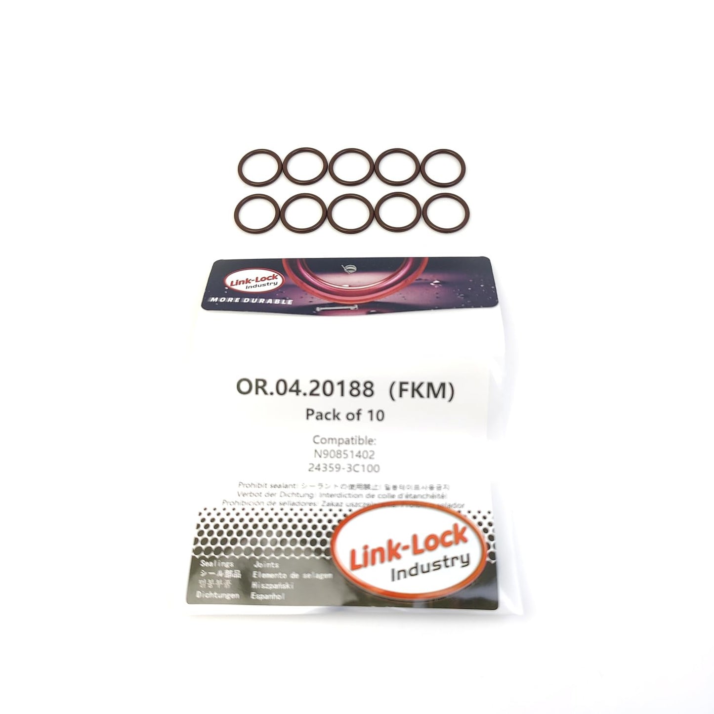 LINK-LOCK 10PCS OR.04.20188 FKM Viton Sealing O-Ring Kit of Engine N90851402 24359-3C100 for AUDI for KIA
