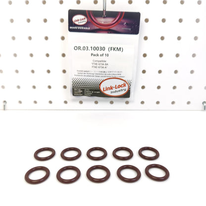 LINK-LOCK 10PCS OR.03.10030 FKM Viton Sealing O-Ring Kit Of Oil drain screw FT4E-6734-BA FT4Z-6734-A For FORD-996 C27PD0X DD2S For FORD(CHANGAN)-GTDIQ5 GTDIQ6 For FORD USA-C30PDTX T27PD0X DD2X