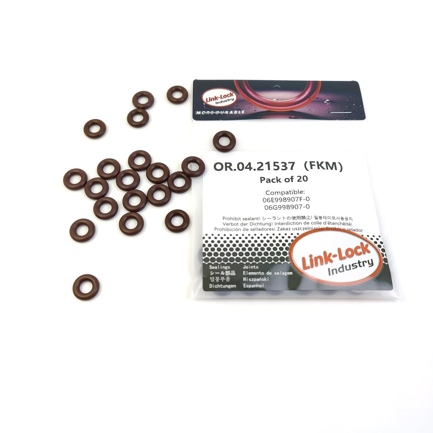 LINK-LOCK 20PCS OR.04.21537 FKMフッ素ゴム製シーリングOリングキット スプレーバルブ用 VW/AUDI V6 3.0T 45TFSI CREC CTDA 280T 2.0T 40T CZDA CHJA V6 3.6L 3.2L BWS BHK対応