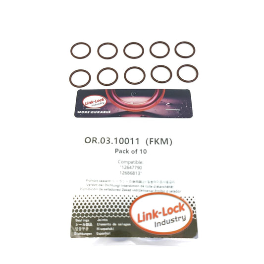 LINK-LOCK 10PCS OR.03.10011 FKMバイトンシーリングOリングキット フューエルインジェクターブラケット 12647790 12686813 OPEL-D15 F15用 ビュイック用 キャデラック用 シボレー用