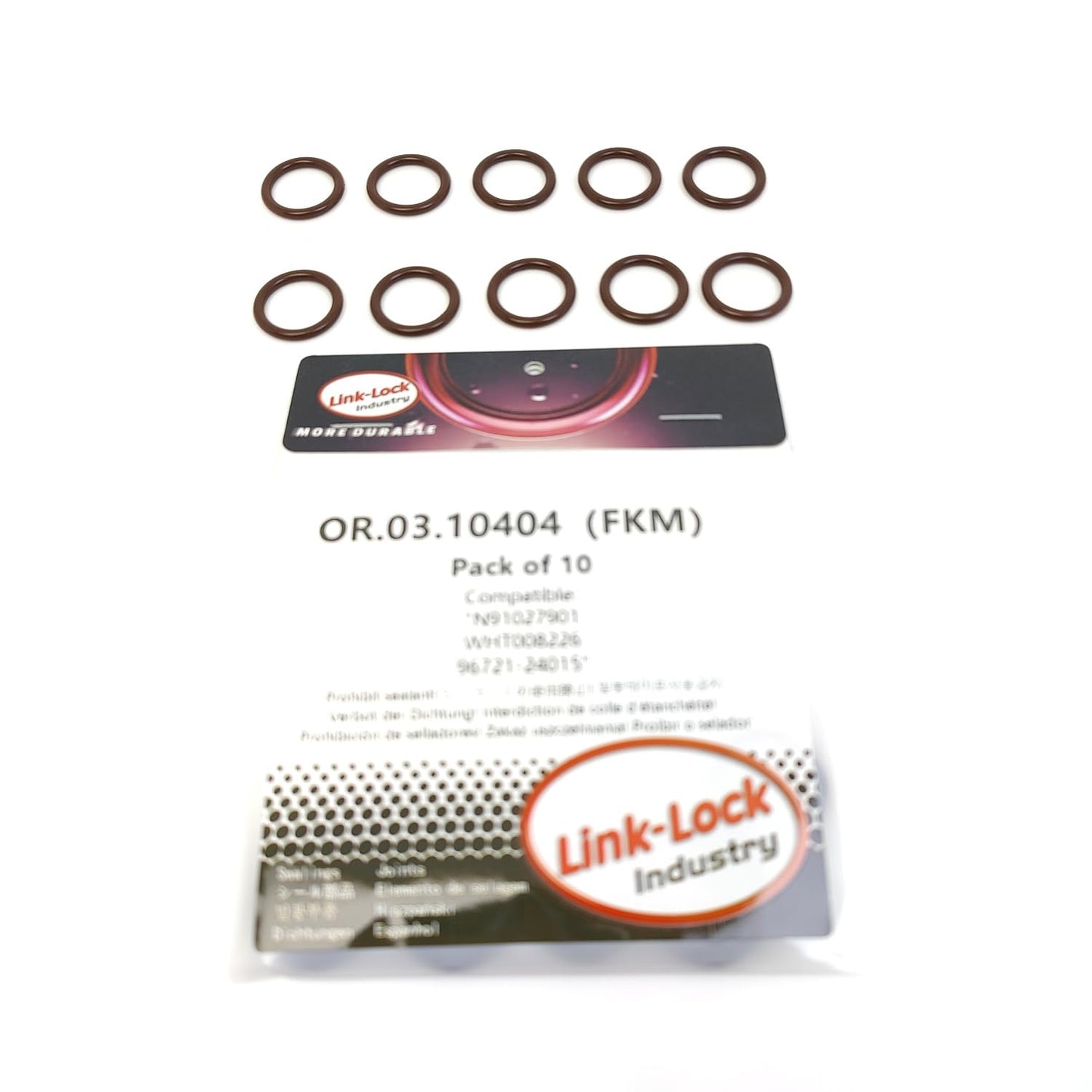 LINK-LOCK 10PCS OR.03.10404 FKM Viton Sealing O-Ring Kit of Fuel injector/oil cooler N91027901 WHT008226 96721-24015 For AUDI For VW For TOYOTA