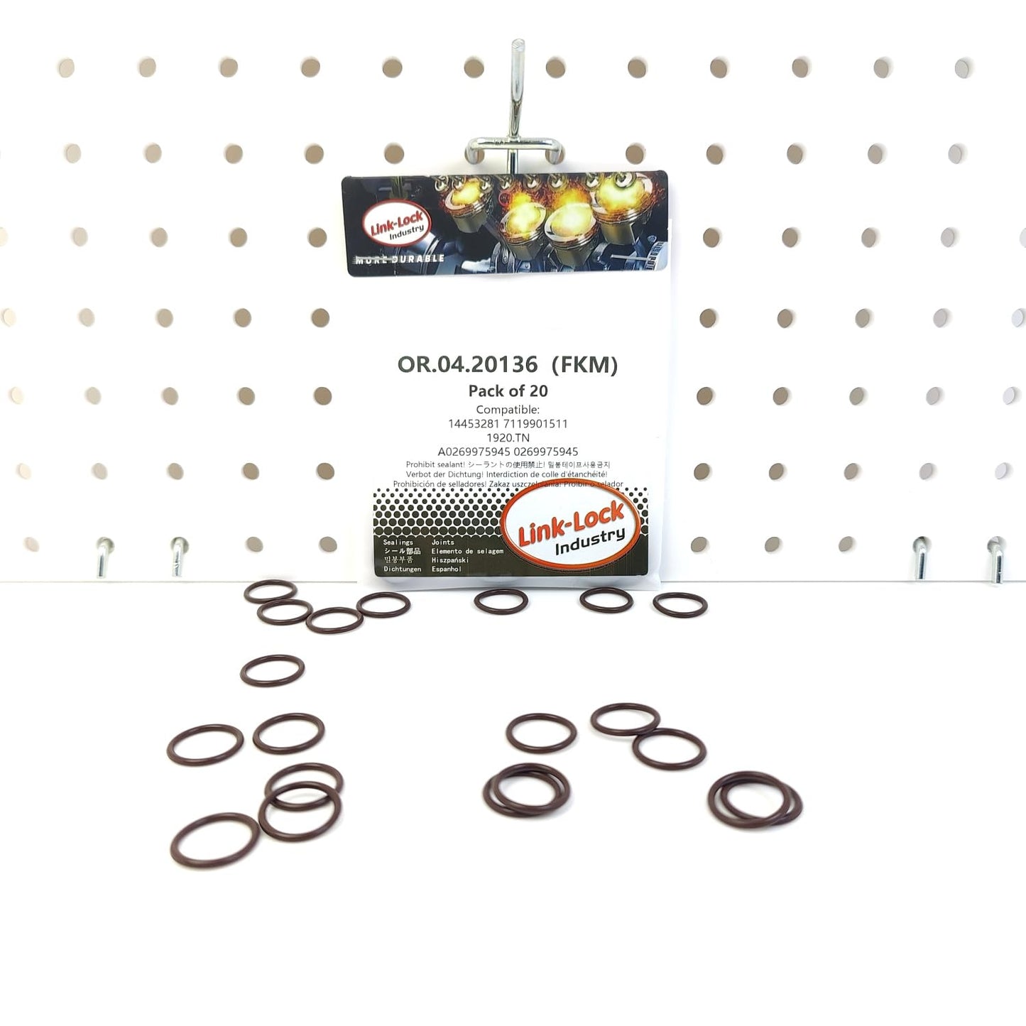 LINK-LOCK 20PCS OR.04.20136 FKM Vitonエキゾーストマニホールド用Oリングキット 14453281 7119901511 1920.TN A0269975945 0269975945 ALFA ROMEO BMW CITROËN MERCEDES-BENZ用