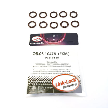 LINK-LOCK 10PCS OR.03.10478 FKM Viton Sealing O-ring Kit of Oil pump/turbocharger 0009978203 0009978603 0269972845 A0009978203 A0009978603 A0269972845 For MERCEDES-BENZ