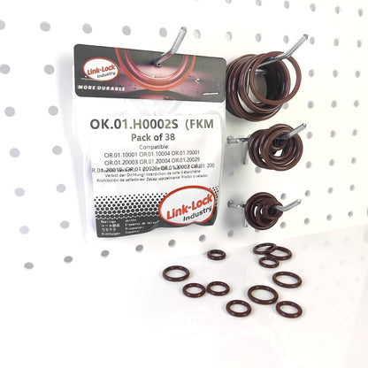 LINK-LOCK 38PCS FKM Viton OK.01.H0002S Engine coolant pipe / Water hose O-Ring Kit 11538853284  07119907330 11427615472 for BMW N20 F10 F07 F11 F18 520I 528I 525I