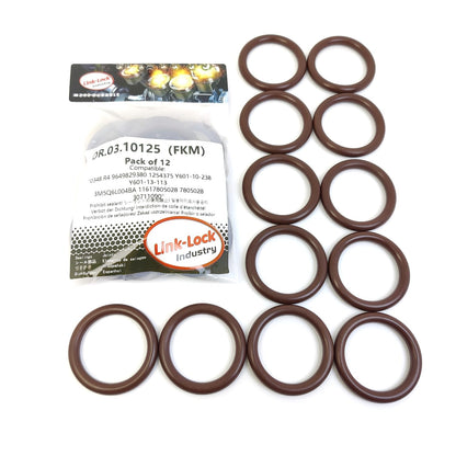 LINK-LOCK 12PCS OR.03.10125 FKM Viton Sealing O-Ring Kit Of Intake manifold 11617805028 7805028 30711090 0348.R4 9649829380 For CITROËN-8HY 9HV 9HW For FLAT-9HU FORD-G8DA G8DB HHDB For MAZDA For VOLVO