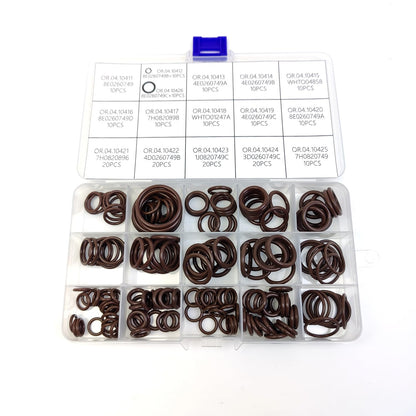 200PCS FKM Viton OK.01.10003 Air conditioning pipe O-RING Kit 8E0260749B 4E0260749A WHTO04858 7H0820898 WHTO01247A 7H0820896 4D0260749B 1J0820749C 3D0260749C 7H0820749 For AUDI For VW