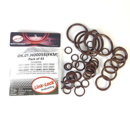 LINK-LOCK 43個 FKMバイトン OK.01.H0005S エンジン冷却水パイプ/ウォーターホースOリングキット 11427558936 11427563453 17211742636 BMW N54 E90 E91 E92 E93 335I用