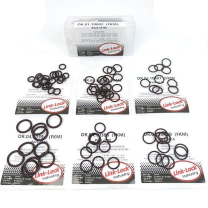 80PCS FKM Viton OK.01.10002 터보차저 워터 파이프 및 오일 파이프 O-링 키트 WHT006901 LR095786 N90365302 WHT006114 WHT006113 N90067202 G4D38527HA J3P38527BA WHT006112 AUDI용 VW EA888용
