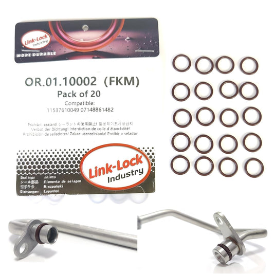 LINK-LOCK 20PCS FKM Viton OR.01.10002 Turbocharging pipeline O-RING 11537610049 07148861482 For BMW  N13 B38 B48 B47 B46 N74 S58