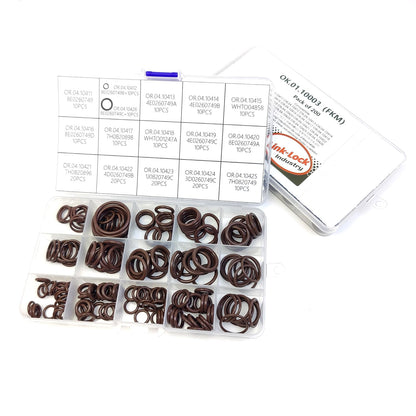 200PCS FKM Viton OK.01.10003 Air conditioning pipe O-RING Kit 8E0260749B 4E0260749A WHTO04858 7H0820898 WHTO01247A 7H0820896 4D0260749B 1J0820749C 3D0260749C 7H0820749 For AUDI For VW