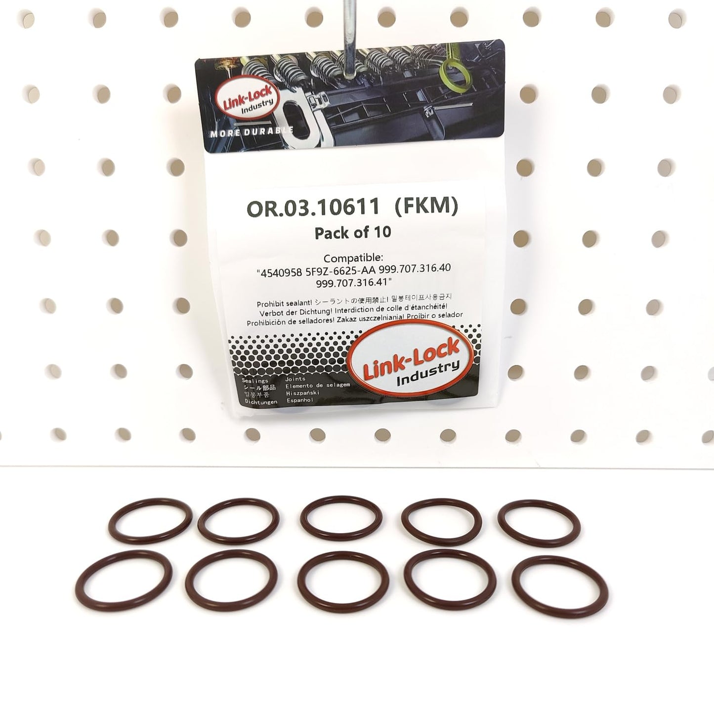 LINK-LOCK 10PCS OR.03.10611 FKM Viton オイルパイプ用シーリングOリングキット 540958 5F9Z-6625-AA 999.707.316.40 999.707.316.41 FORD-USA PORSCHE 4用