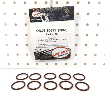 LINK-LOCK 10PCS OR.03.10611 FKM Viton オイルパイプ用シーリングOリングキット 540958 5F9Z-6625-AA 999.707.316.40 999.707.316.41 FORD-USA PORSCHE 4用