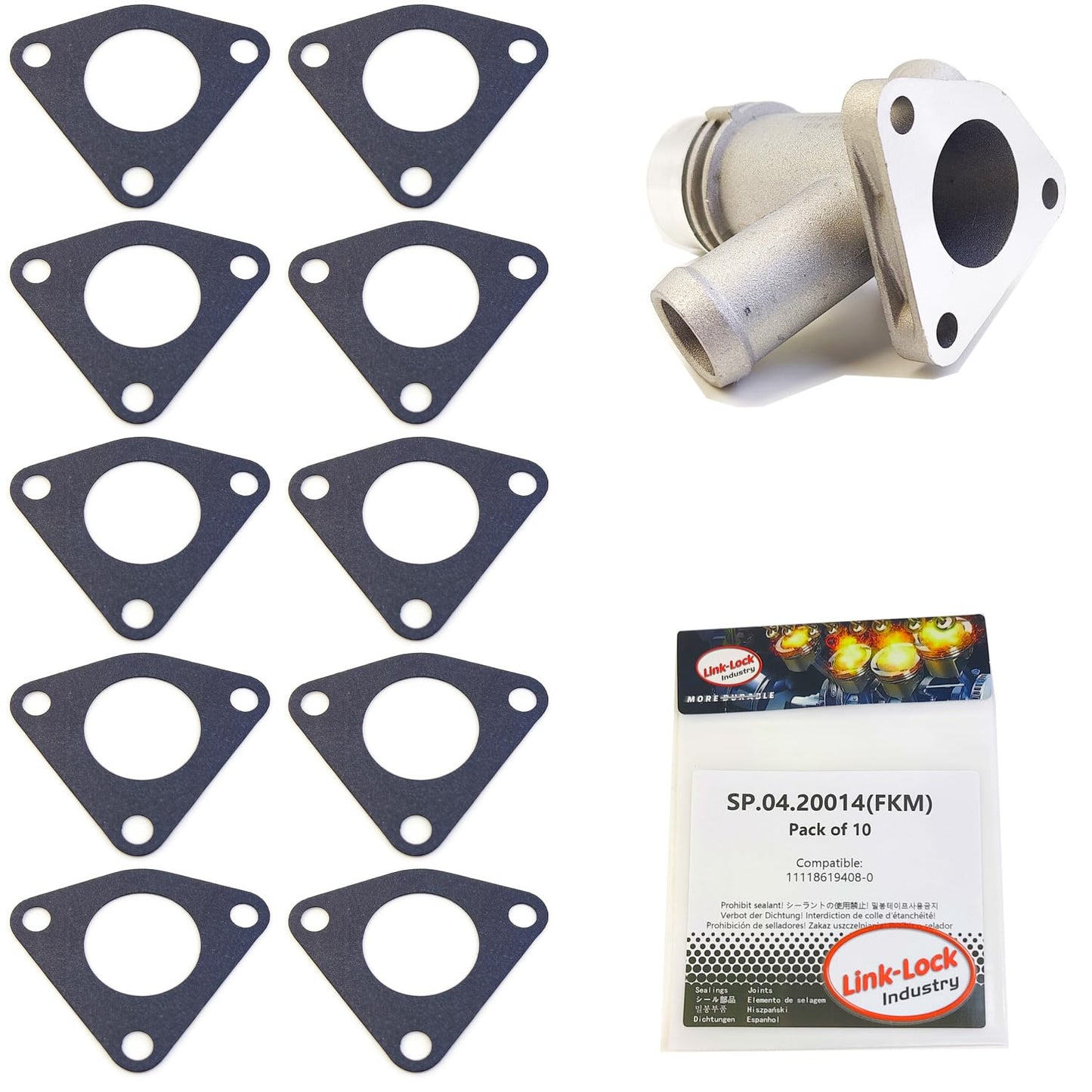 LINK-LOCK 10PCS SP.04.20014 Coolant Pip Metal Composite Gasket 11118619408-0 Only for the Aluminum Connector for BMW B58