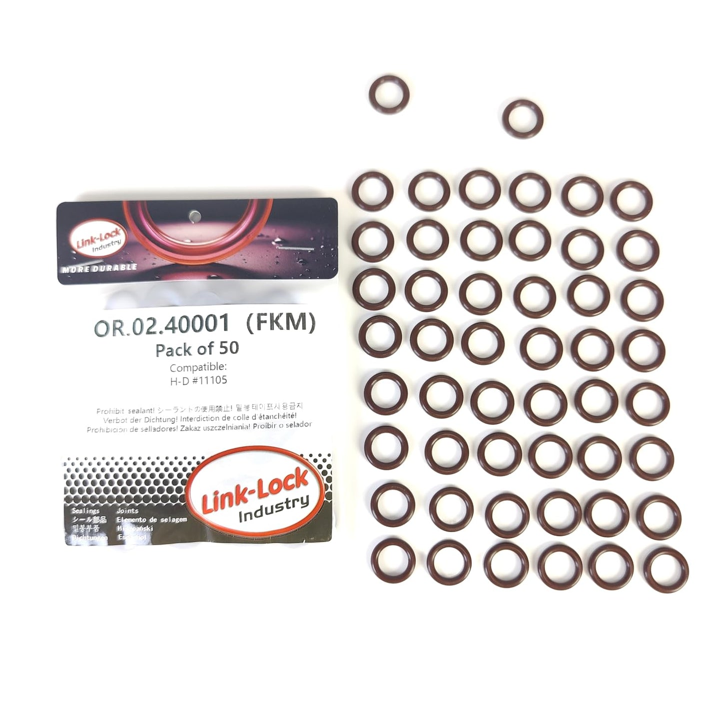 LINK-LOCK 50PCS FKM VITON OR.02.40001 FKM Oil drain screw O-ring seal gasket #11105 for Harley Davidson