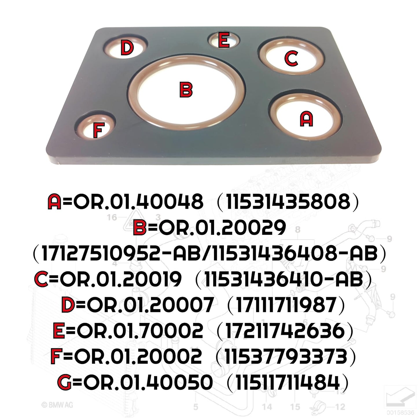 LINK-LOCK 27PCS FKM Viton OK.01.H0006S Engine coolant pipe / Water hose O-Ring Kit 11531435808 17127510952-AB  11531436408-AB for BMW M54 M52 E46 318I 320I 323I 325I 328I 330I
